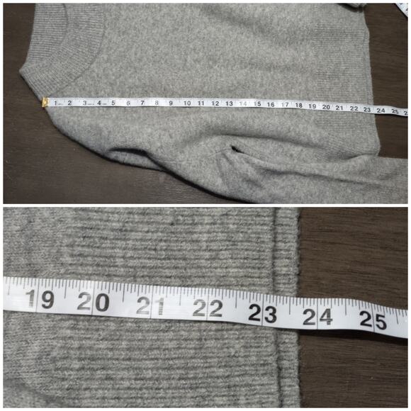 J Crew Chunky Crewneck Cropped Sweater Supersoft Yarn Gray Merino Wool Blend XL - Picture 8 of 16